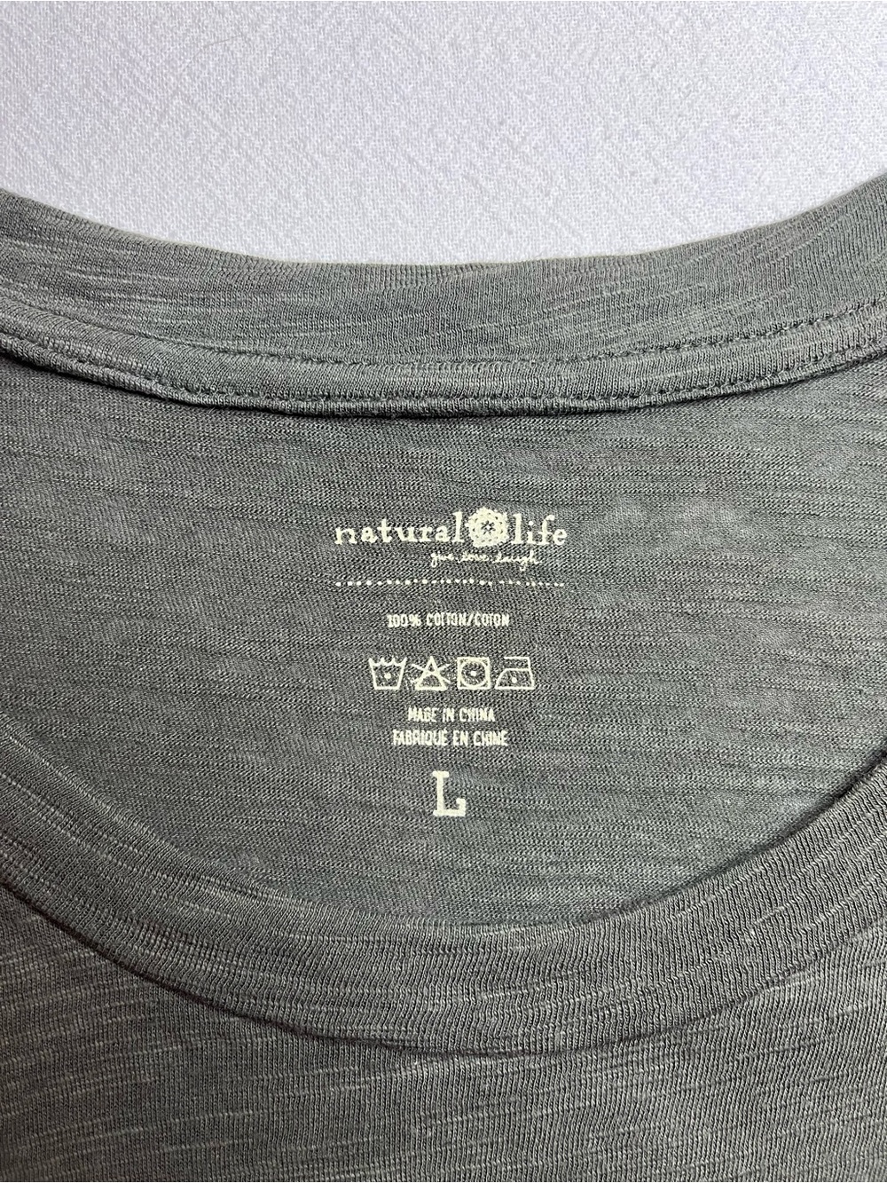 NATURAL LIFE Gray-Brown Long Sleeve Tee with Multicolor Floral Graphic - Picture 3 of 4